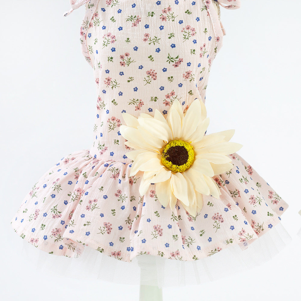 Dog Birthday Princess Flower Gauze Lace Skirt