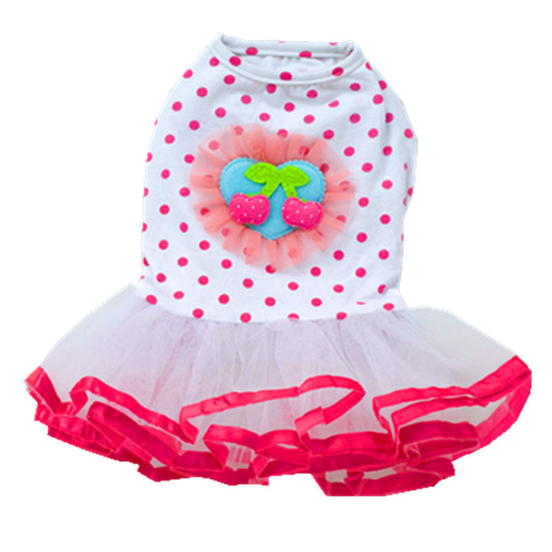 Puppy Cherry Princess Gauze Dog Dress