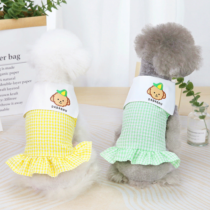 Summer Spring Plaid Lovely Dog Dresses