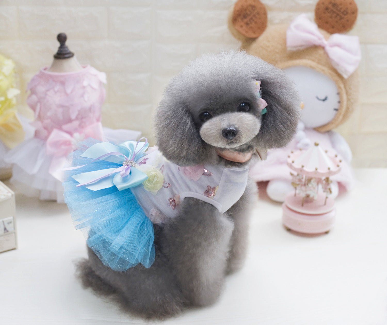 Adorable Lace Dog Dress with Bowknot