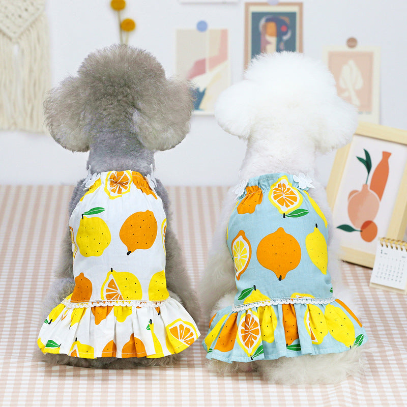 Dog Dress Puppy Fruit Braces Skirt