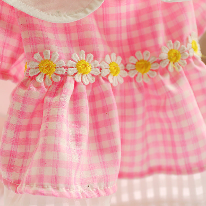 Dog Apparel Cute Ladybird Plaid Skirt