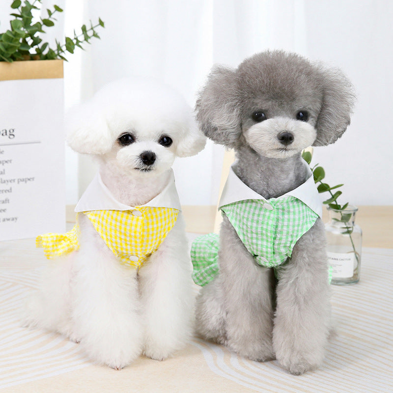 Summer Spring Plaid Lovely Dog Dresses