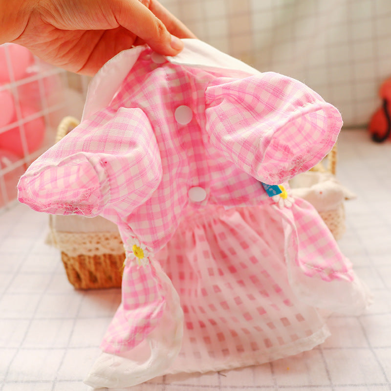 Dog Apparel Cute Ladybird Plaid Skirt