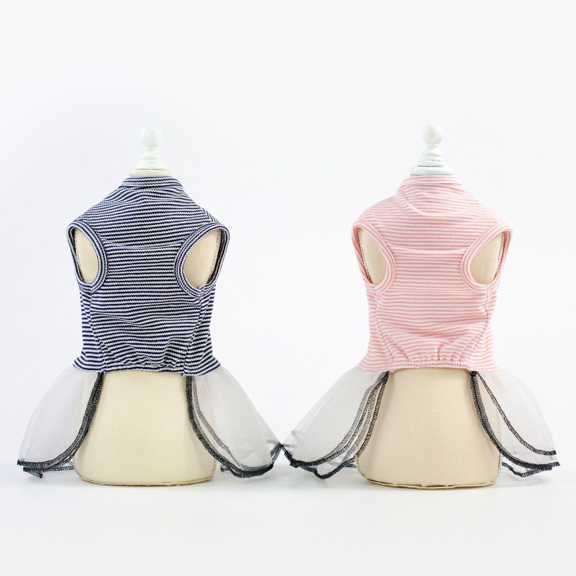 Striped Mesh Dog Dress Princess Skirt