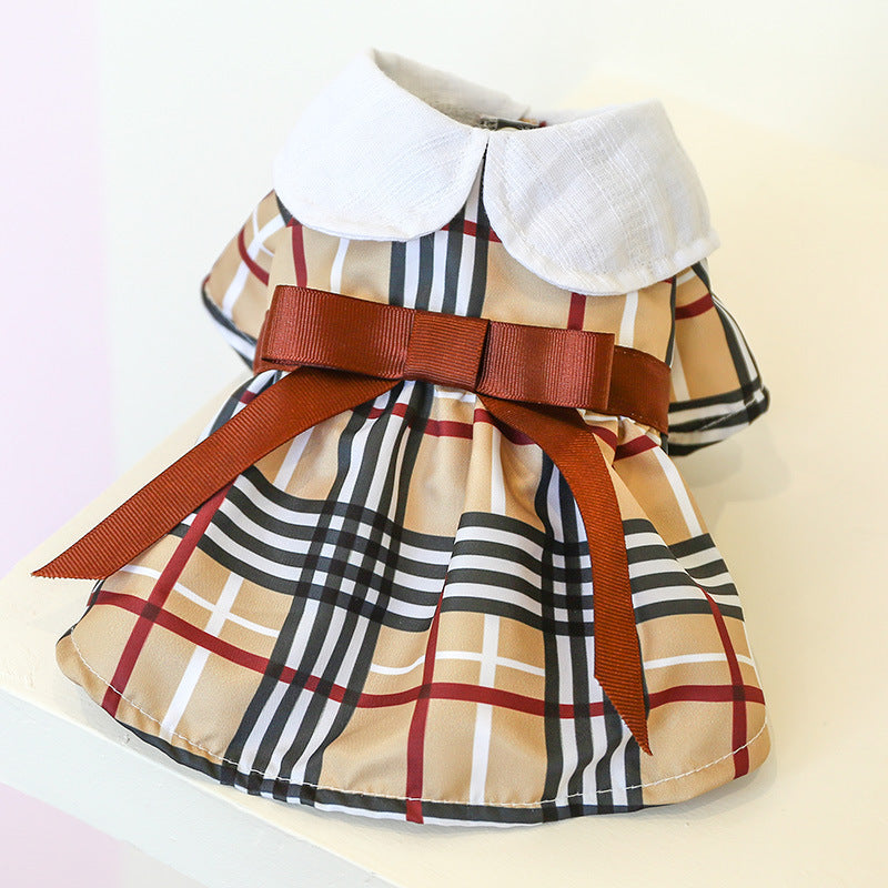 Sweet Puppy Plaid Summer Dog Dress