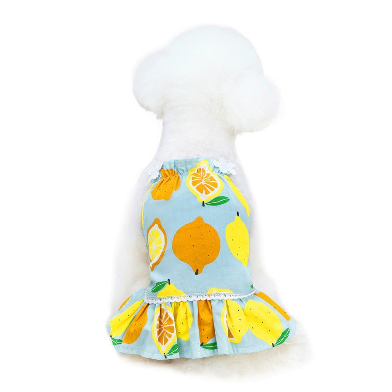 Dog Dress Puppy Fruit Braces Skirt