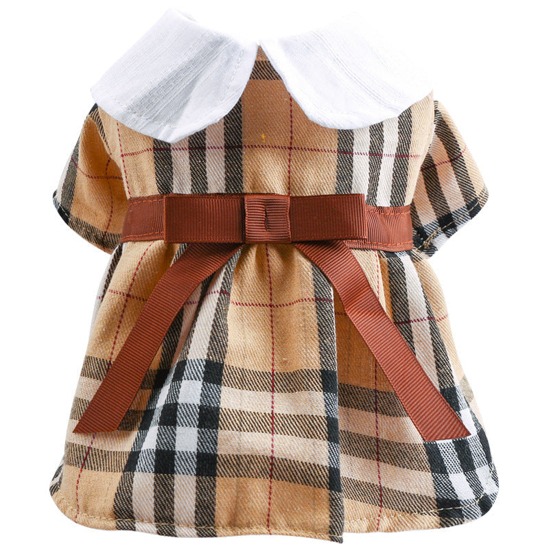 Sweet Puppy Plaid Summer Dog Dress