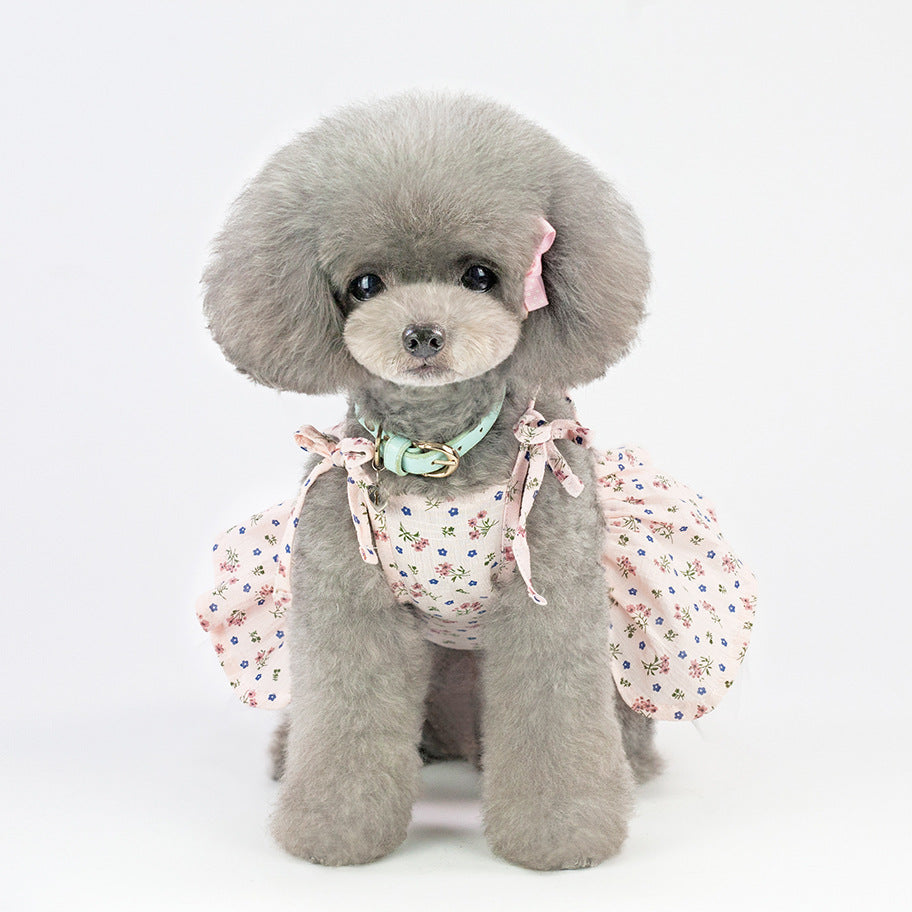 Dog Birthday Princess Flower Gauze Lace Skirt