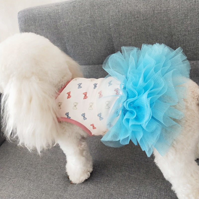 Dog Blue Dresses Party Birthday Pet Apparel