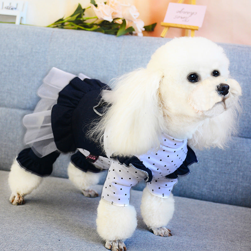 Cute Dot Jean Pet Dress for Dog
