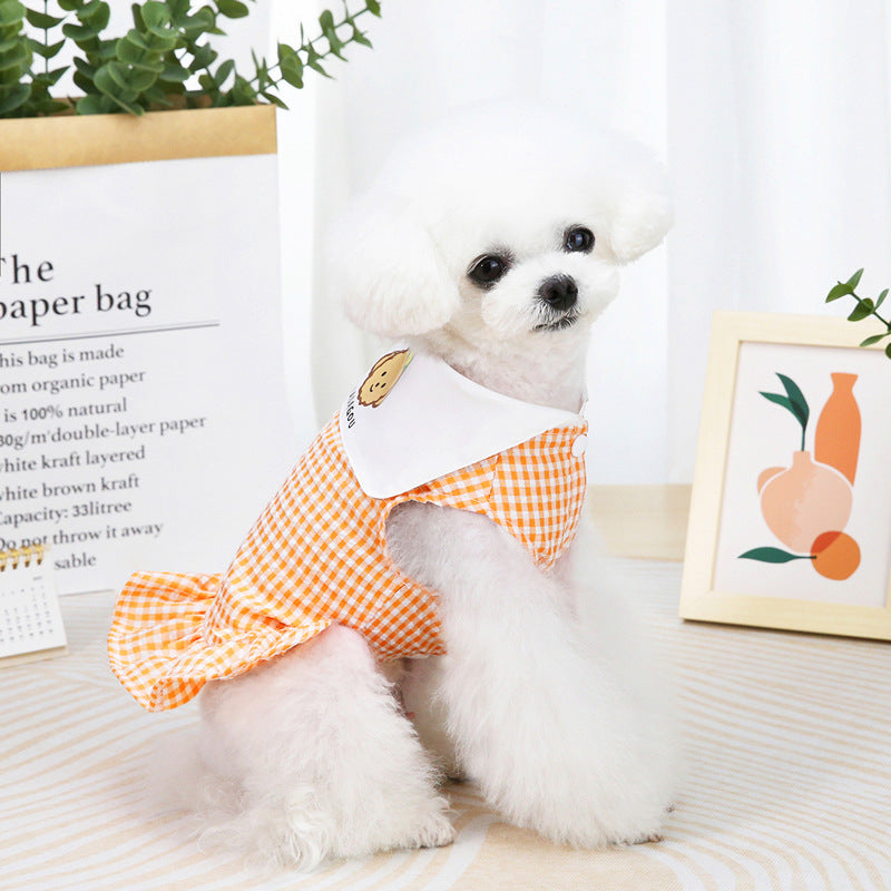Summer Spring Plaid Lovely Dog Dresses