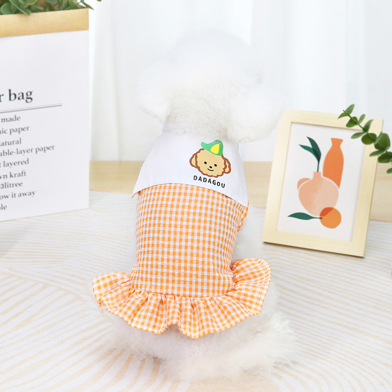 Summer Spring Plaid Lovely Dog Dresses