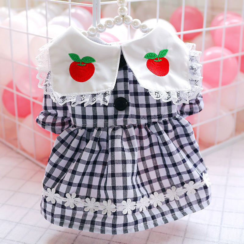 Spring Summer Small Dog Dress Cute Plaid Skirt