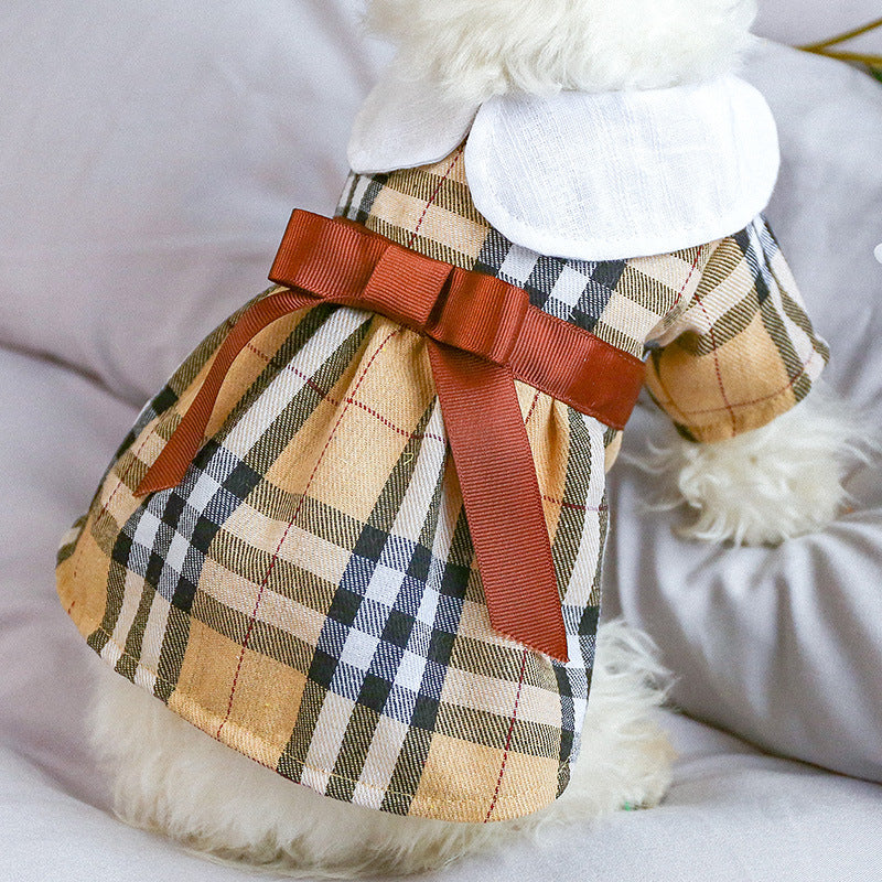 Sweet Puppy Plaid Summer Dog Dress