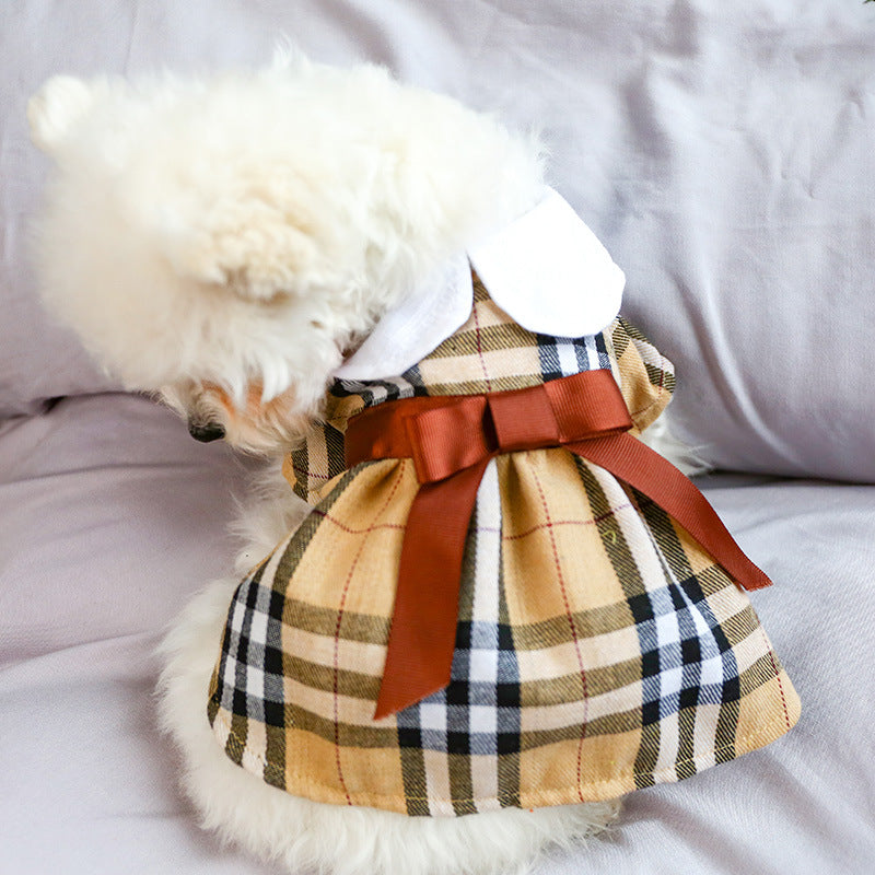 Sweet Puppy Plaid Summer Dog Dress