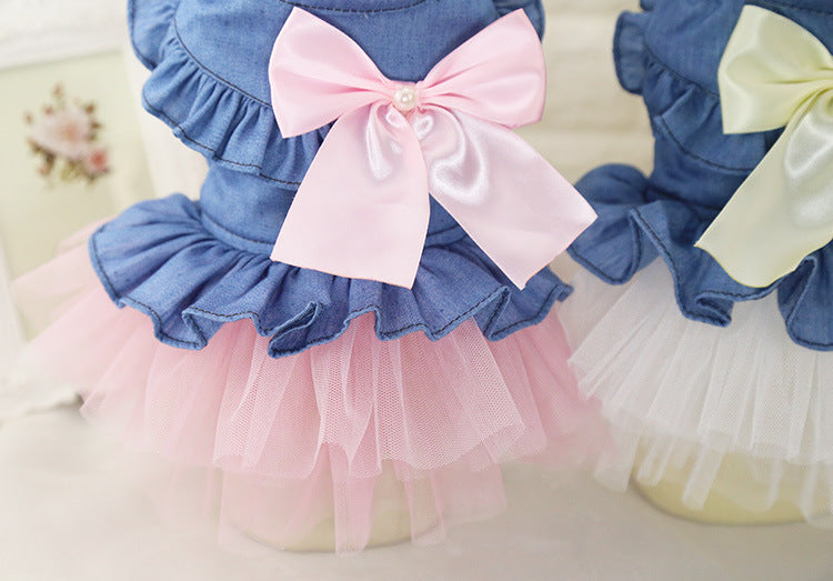 Bow Lace Tutu Skirt Doggie Dress