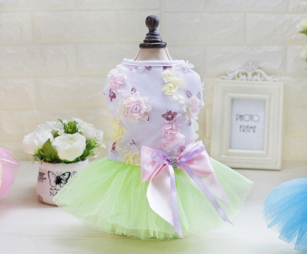 Adorable Lace Dog Dress with Bowknot