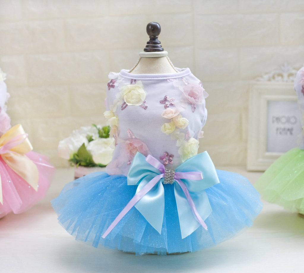 Adorable Lace Dog Dress with Bowknot