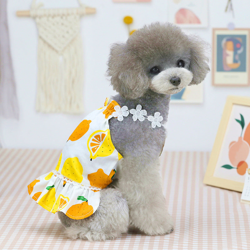 Dog Dress Puppy Fruit Braces Skirt