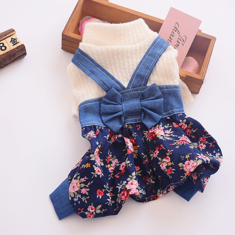 Pet Jeans Blue Strap Overall Dress