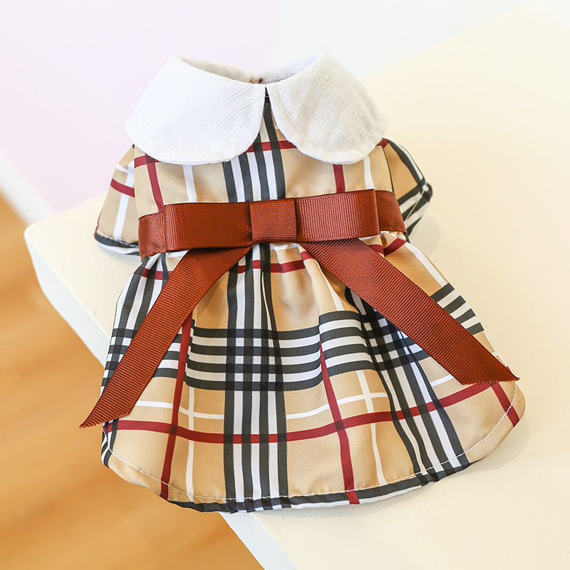 Sweet Puppy Plaid Summer Dog Dress