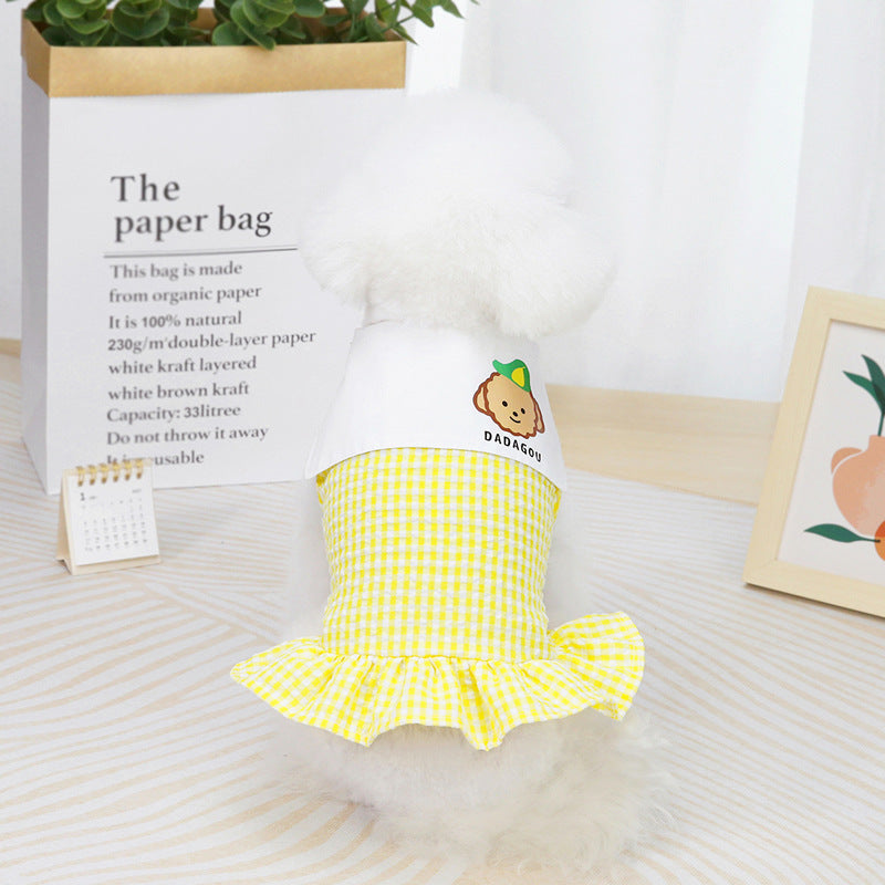 Summer Spring Plaid Lovely Dog Dresses