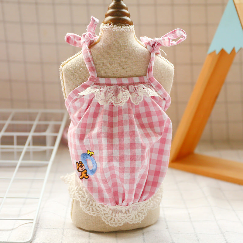 Sweet Puppy Plaid Summer Dog Dress