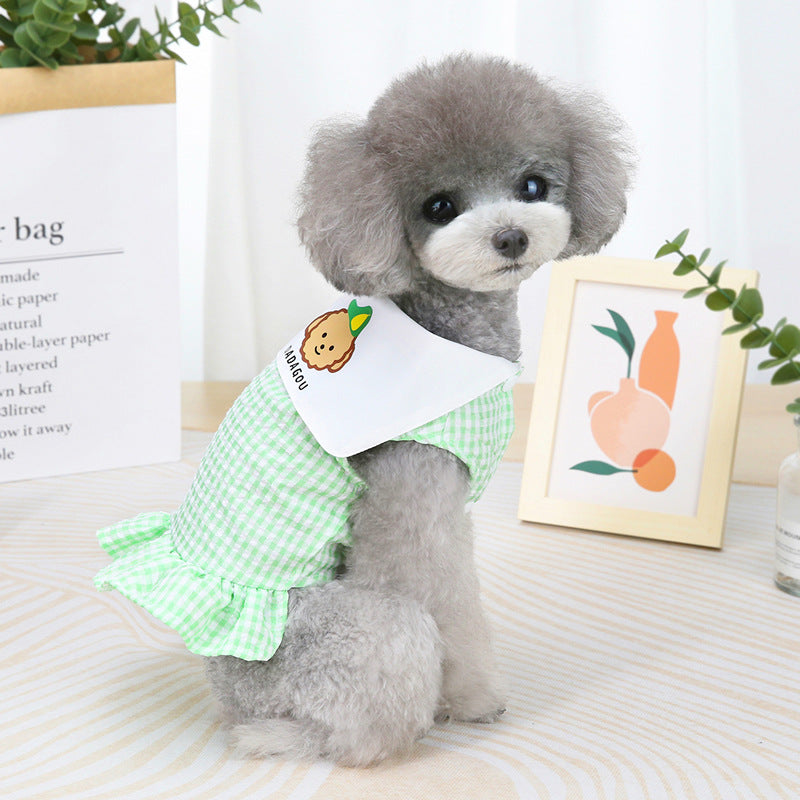 Summer Spring Plaid Lovely Dog Dresses