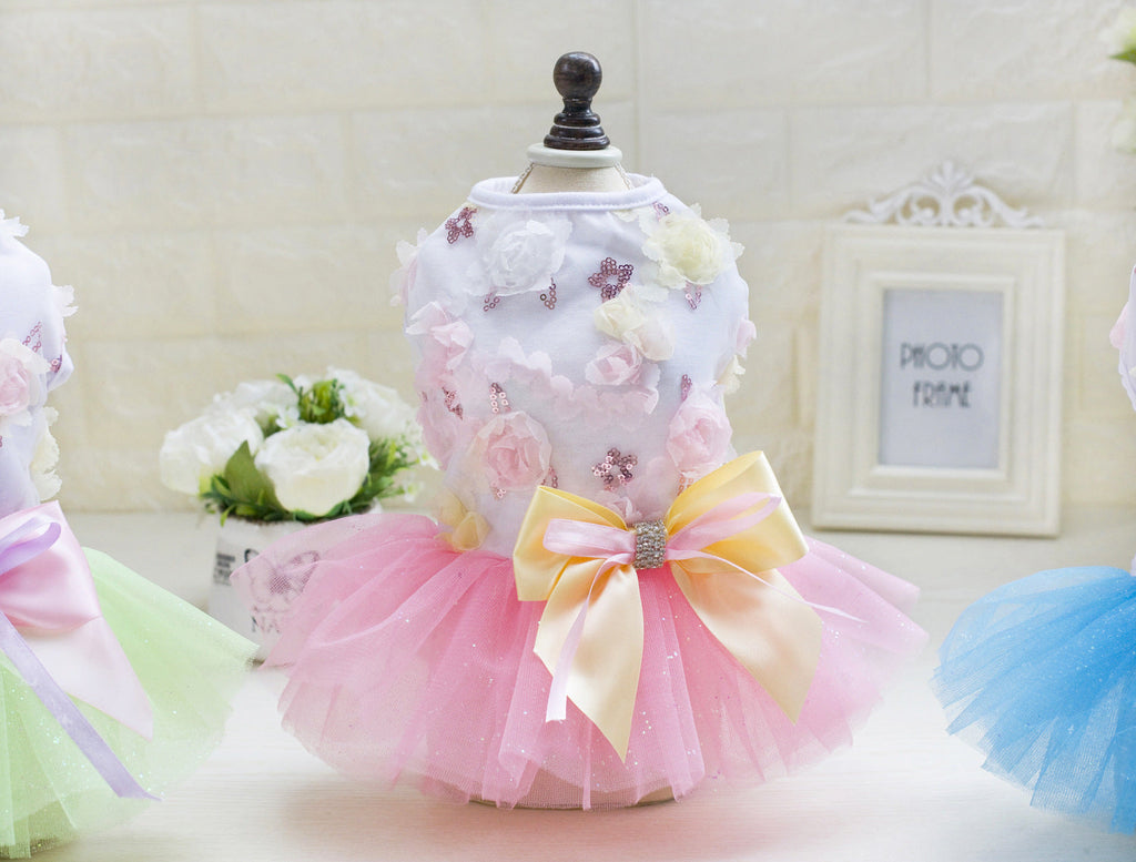 Adorable Lace Dog Dress with Bowknot