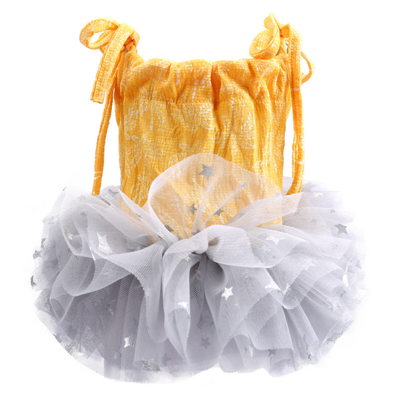 Pet Clothes Plaid Princess Lace Birthday Dresses