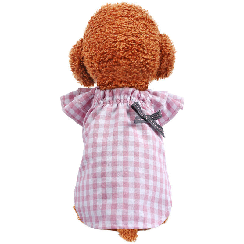 Sweet Puppy Plaid Summer Dog Dress