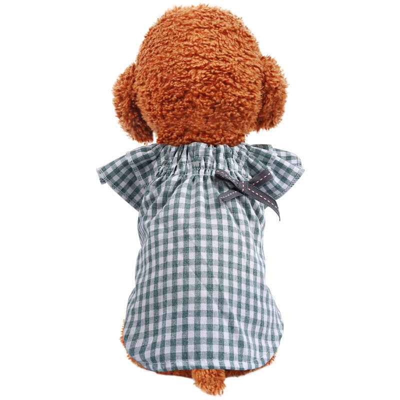 Sweet Puppy Plaid Summer Dog Dress