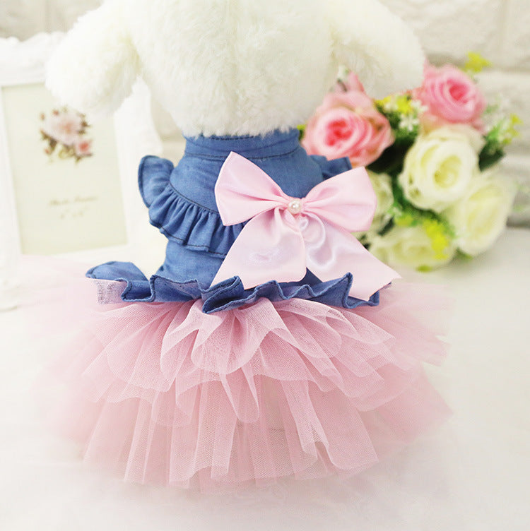 Bow Lace Tutu Skirt Doggie Dress