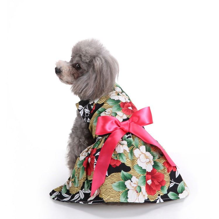 Summer Floral Print Small Dog Dress