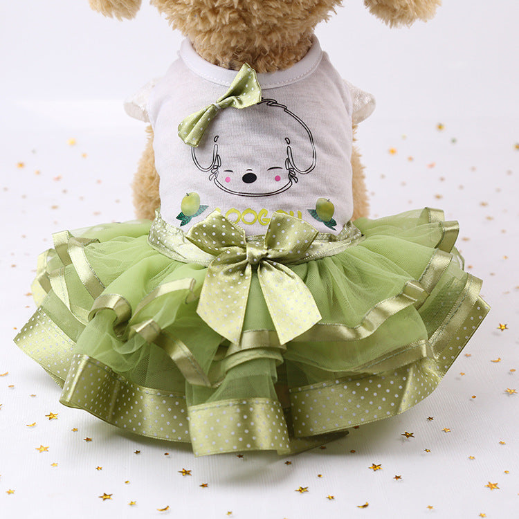Bow Lace Tutu Skirt Doggie Dress